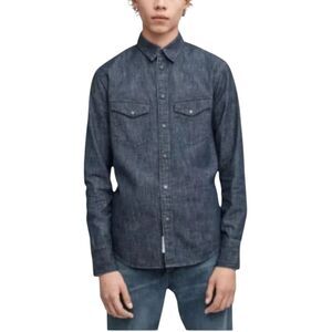 Rag & Bone Beck Indigo Denim Snap Shirt Men’s Size XXS Western Yoke